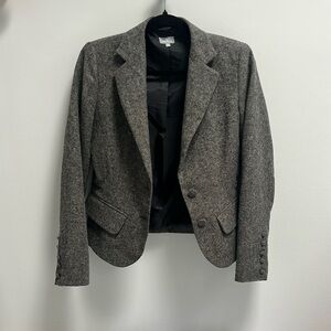 NAF NAF Gray Tweed Blazer Fitted Silhouette